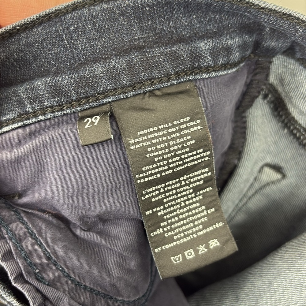 J Brand Capri Skinny Jeans Distressed Raw Hem Stretch Dark Wash Mid Rise Cropped - Picture 8 of 9